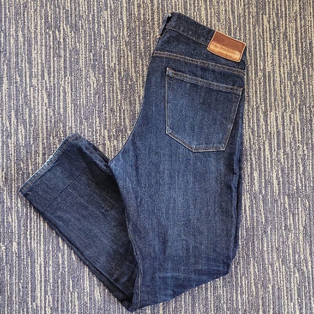 J. Crew Men's Dark Blue Slim Straight Jeans
